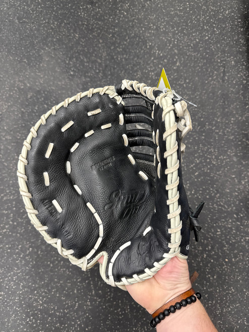 Vist Large View of Product Image Which is Used Rawlings SHUT OUT BB/SB First Base LH Throw Black 12"