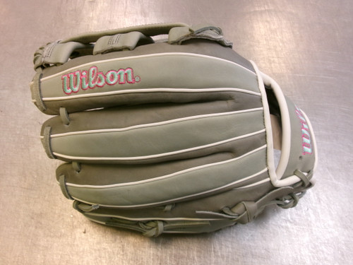 Vist Large View of Product Image Which is Used Wilson A1000 BB/SB Glove RH Throw Grey 12"