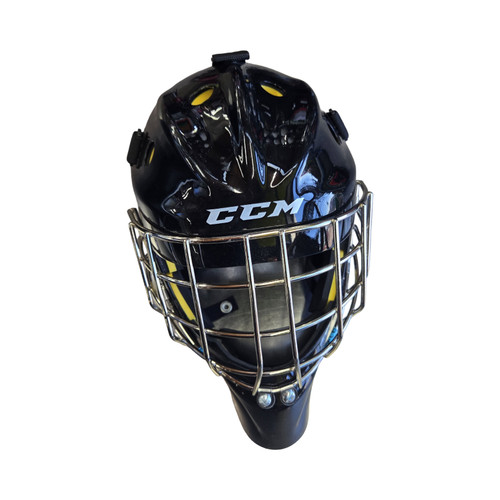 Vist Large View of Product Image Which is Used CCM AXIS 1.5 SR Senior Goalie Helmet/Mask Black One Size