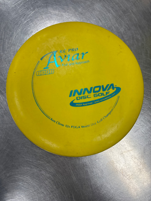 Vist Large View of Product Image Which is Used Innova KC PRO AVIAR Disc Golf Mid Range Yellow