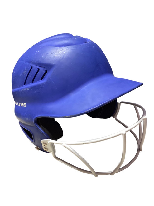 Vist Large View of Product Image Which is Used Rawlings RCFH 6 1/2 - 7 1/2 Batting Helmet w/Mask Royal Blue One Size