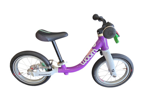 Vist Large View of Product Image Which is Used WOOM Balance Bike Boys Purple 12"
