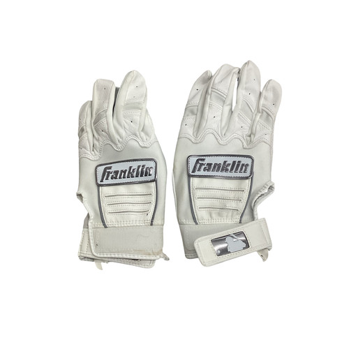 Vist Large View of Product Image Which is Used Franklin BB/SB Batting Gloves White MD