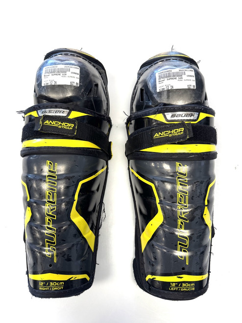 Vist Large View of Product Image Which is Used Bauer SUPREME S29 Junior Shin Guards Black 12"