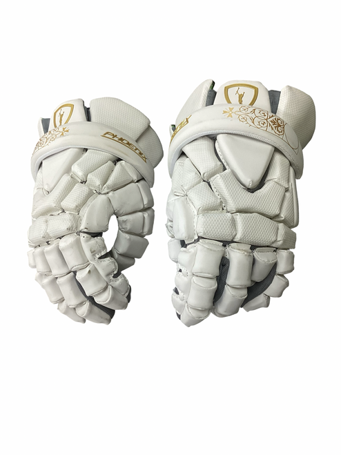Vist Large View of Product Image Which is Used PHOENIX Lacrosse Gloves Mens White XL
