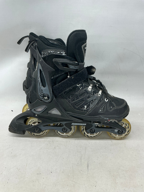 Vist Large View of Product Image Which is Used Rollerblade SPITFIRE ADJ 5-8 Junior Rec Fitness Skates Black Adjustable