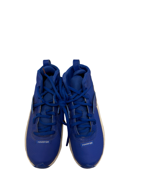 Vist Large View of Product Image Which is Used Under Armour HARPER 10 RM 6000725-400 Baseball Cleats Royal Blue Junior 05.5