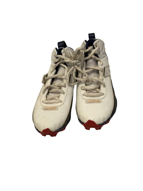 Vist Large View of Product Image Which is Used Under Armour HARPER 10 RM JR. LE 6000712-279 Baseball Cleats White Junior 02.5