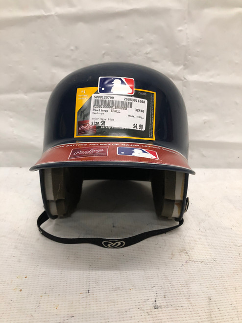 Vist Large View of Product Image Which is Used Rawlings TBALL Batting Helmet No Mask Navy Blue SM