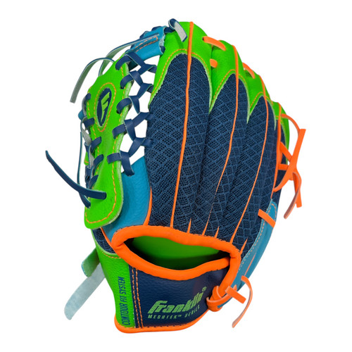 Vist Large View of Product Image Which is Used Franklin MESH TEK BB/SB Glove T-ball Navy Blue 9 1/2"