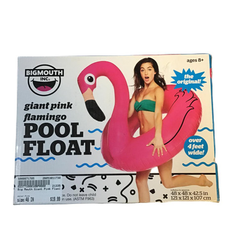 Vist Large View of Product Image Which is Big Mouth Giant Pink Flamingo Pool Float 48"