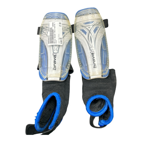 Vist Large View of Product Image Which is Used Brava Soccer Shin Guards Youth Navy Blue XS