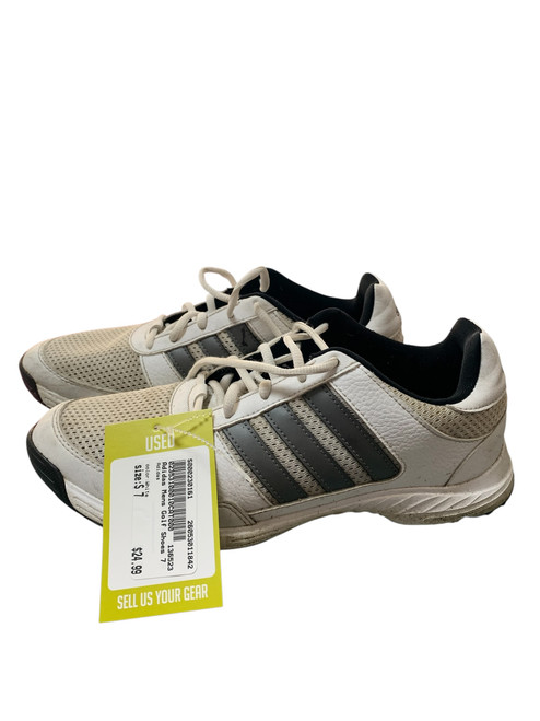 Vist Large View of Product Image Which is Used Adidas Mens Golf Shoes White Senior 7