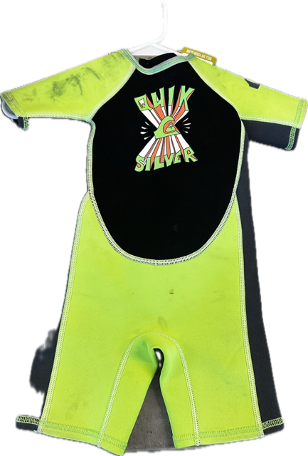 Vist Large View of Product Image Which is Used Quiksilver Junior Spring Wetsuit Neon Green 3T
