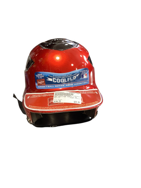 Vist Large View of Product Image Which is Used Rawlings COOLFLO Batting Helmet No Mask Black XS