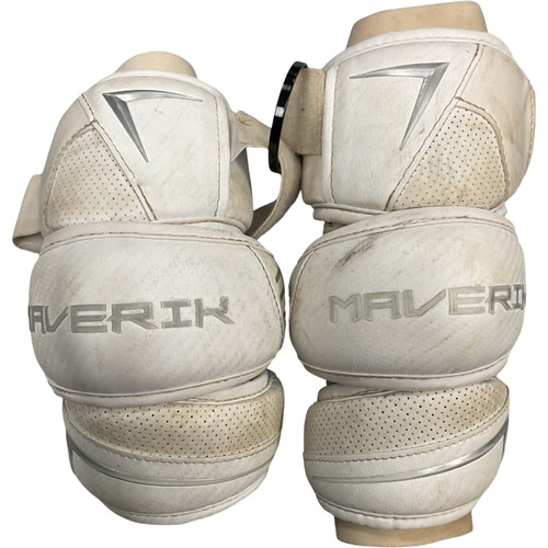 Vist Large View of Product Image Which is Used Maverik M6 Lacrosse Arm Pads/Guards White MD