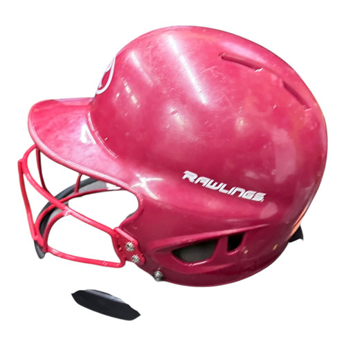 Vist Large View of Product Image Which is Used Rawlings HELMET W/MASK Batting Helmet w/Mask Red SM