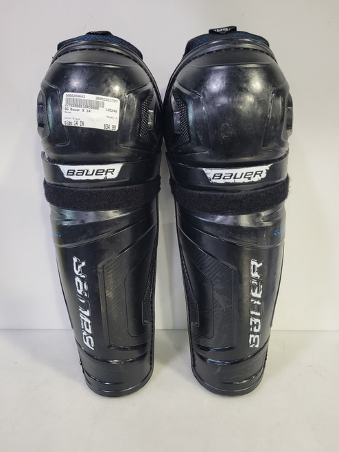 Vist Large View of Product Image Which is Used Bauer X Senior Shin Guards Black 14"