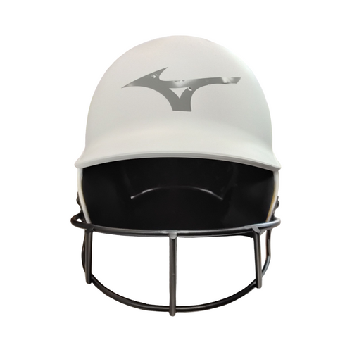 Vist Large View of Product Image Which is Used Mizuno F8 Batting Helmet w/Mask White MD