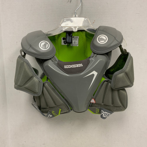 Vist Large View of Product Image Which is Used Maverik MX EKG Lacrosse Shoulder Pads Grey SM