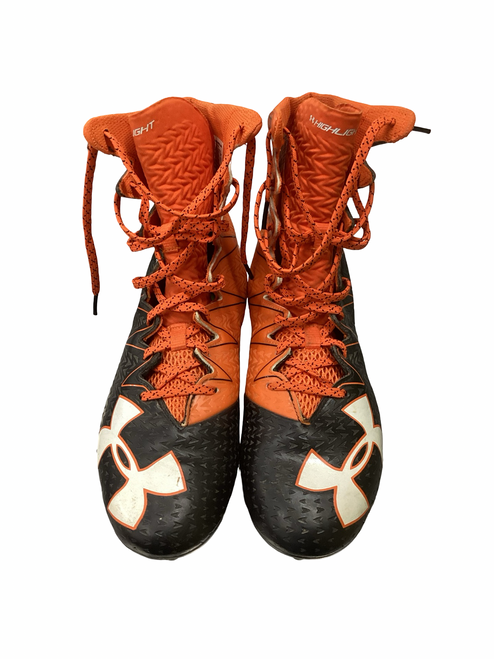 Vist Large View of Product Image Which is Used Under Armour Adult FB Cleats Orange Senior 10