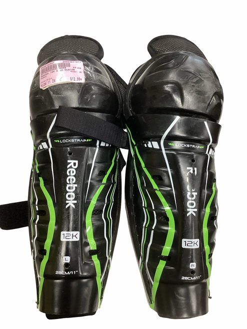 Vist Large View of Product Image Which is Used Reebok 12K Junior Shin Guards Black 11"