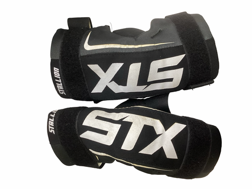 Vist Large View of Product Image Which is Used STX STALLION 50 Lacrosse Arm Pads/Guards Black LG