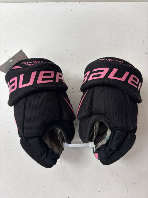 Vist Large View of Product Image Which is Used Bauer VAPOR X EDGE Youth Gloves Black And Pink 9"