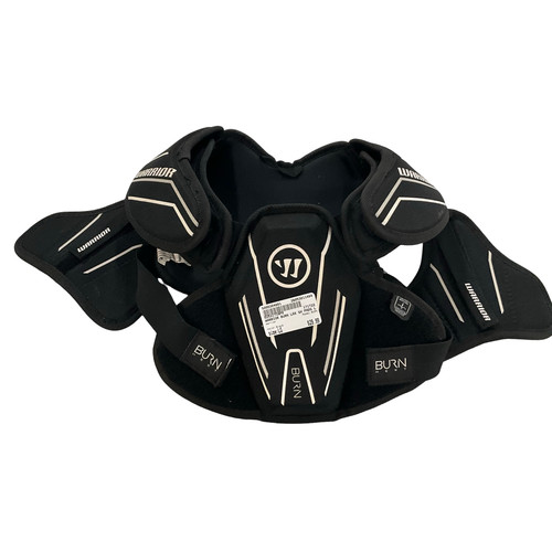 Vist Large View of Product Image Which is Used Warrior BURN Lacrosse Shoulder Pads Black LG