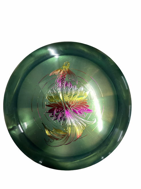 Vist Large View of Product Image Which is Used Discraft NUKE Disc Golf Driver Green