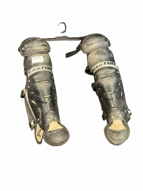 Vist Large View of Product Image Which is Used Easton GAME TIME BLACK Catchers Leg Guards Black Youth