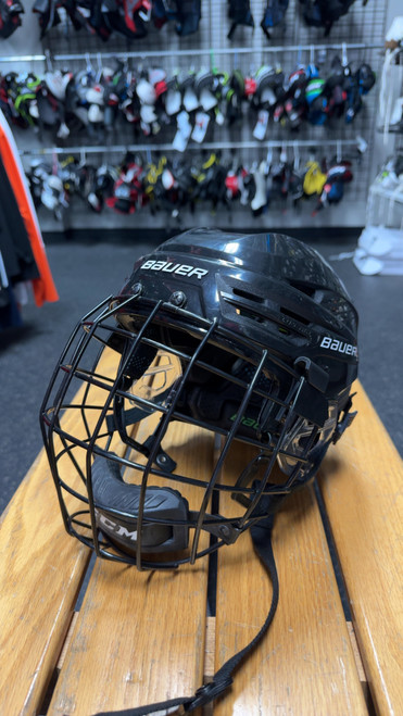 Vist Large View of Product Image Which is Used Bauer RE-AKT 85 Helmet Cage Combo Black SM