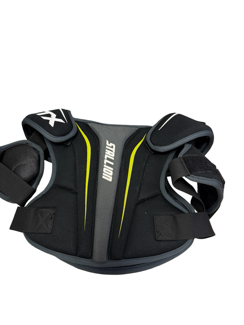 Vist Large View of Product Image Which is Used STX STALLION 50 Youth Lacrosse Shoulder Pads Black SM