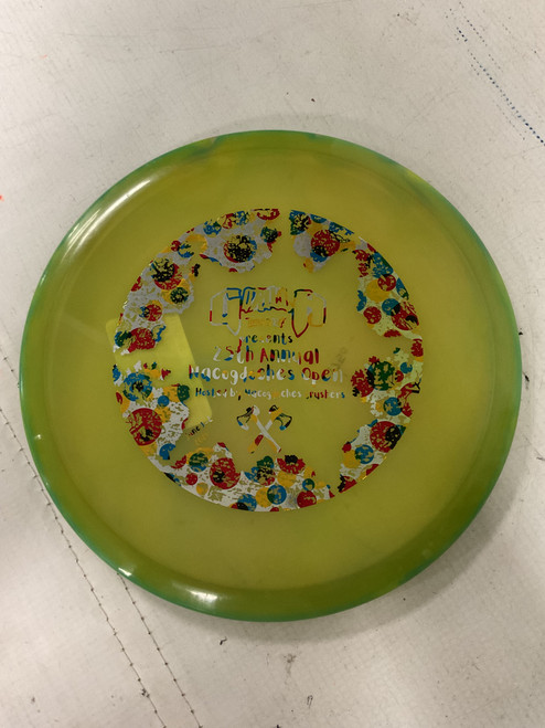 Vist Large View of Product Image Which is Used Lone Star Disc MYSTERY DISC Disc Golf Mid Range Green