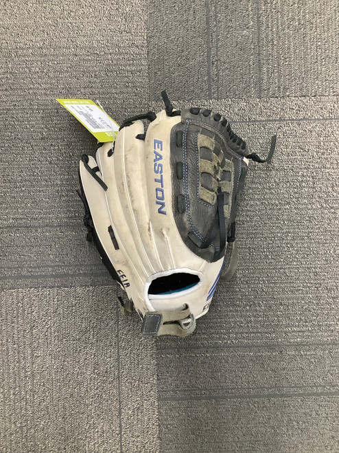 Vist Large View of Product Image Which is Used Easton BLACK MAGIC BB/SB Glove RH Throw White 11 1/2"
