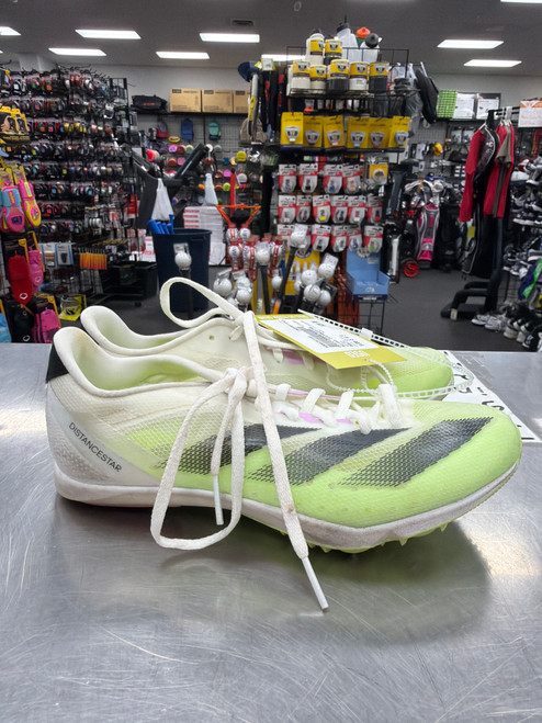 Vist Large View of Product Image Which is Used Adidas DISTANCESTAR Track & Field Cleats Adult White Senior 4.5