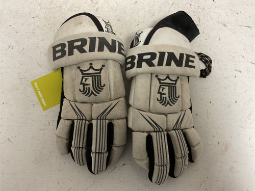 Vist Large View of Product Image Which is Used Brine LAX GLOVES Lacrosse Gloves Mens White SM