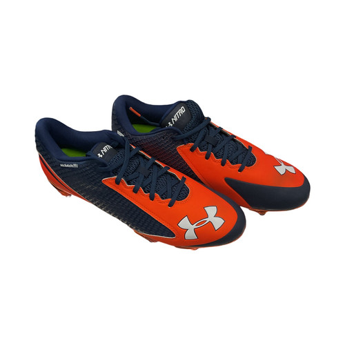 Vist Large View of Product Image Which is Used Under Armour Adult FB Cleats Navy Blue Senior 13