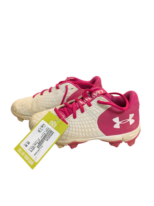 Vist Large View of Product Image Which is Used Under Armour 2Y PINK/BLK CLEATS BB/SB Cleats White Junior 02