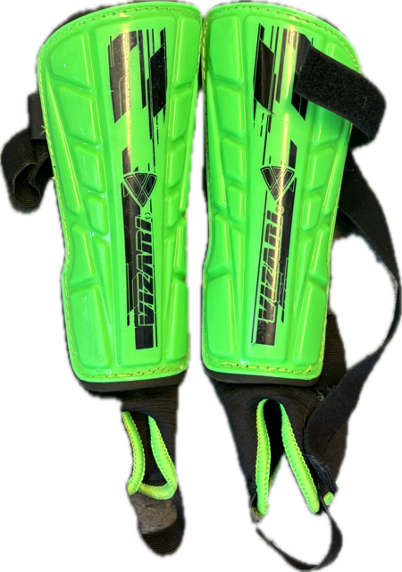 Vist Large View of Product Image Which is Used Vizari Soccer Shin Guards Junior Neon Green Junior