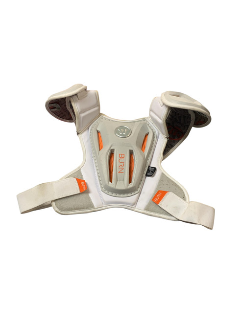 Vist Large View of Product Image Which is Used Warrior BURN RIB PADS Lacrosse Rib Pads White SM