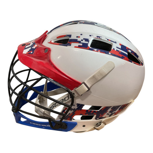 Vist Large View of Product Image Which is Used Cascade CPV Lacrosse Helmet White One Size