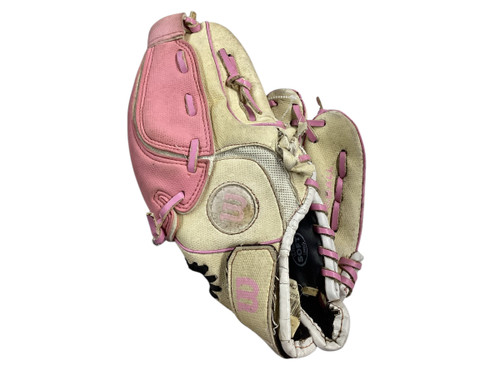 Vist Large View of Product Image Which is Used Wilson A150 Softball Glove Right Hand Throw Pink 9 1/2"