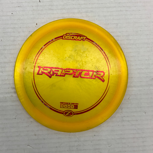 Vist Large View of Product Image Which is Used Discraft Z RAPTOR Disc Golf Driver Yellow 176g