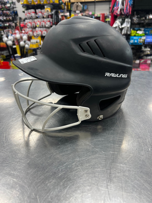 Vist Large View of Product Image Which is Used Rawlings RCFH W MASK Batting Helmet w/Mask Black One Size
