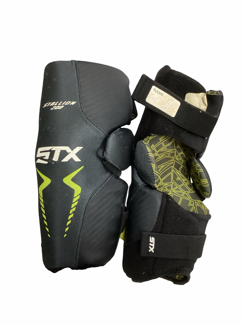 Vist Large View of Product Image Which is Used STX STALLION 200 Lacrosse Arm Pads/Guards Black SM