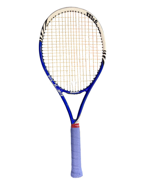Vist Large View of Product Image Which is Used Wilson FOUR BLX Adult Tennis Racquet Royal Blue Unknown