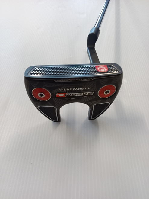 Vist Large View of Product Image Which is Used Odyssey O-WORKS V-LINE FANG CH Mens Putter RH