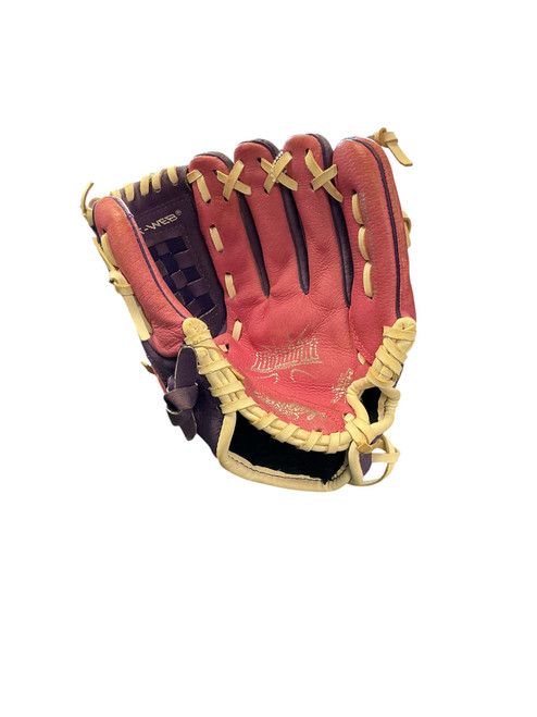 Vist Large View of Product Image Which is Used Rawlings HFP10PPW BB/SB Glove T-ball Purple 10"