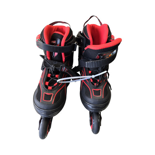 Vist Large View of Product Image Which is Used ZPM SPORTS ADJ SKATES SZ LG 4-7 Senior Rec Fitness Skates Black Adjustable